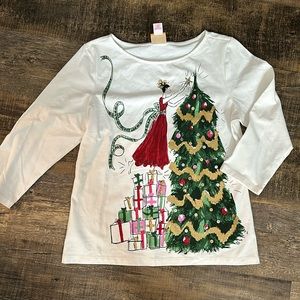 Ruby Road Christmas 3/4 sleeve top